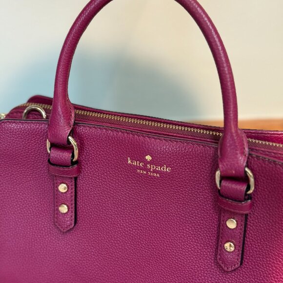 KATE SPADE New York Berry Pebbled Leather Satchel/Crossbody with Gold Hardware - Picture 7 of 15